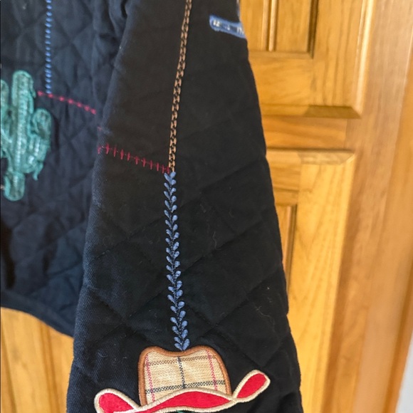 Women's Black Embroidered Jean Jacket - Picture 11 of 13